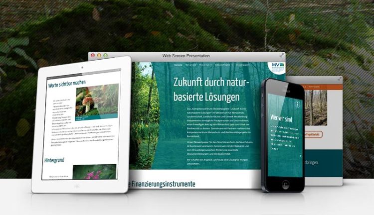 die Website Kompetenzzentrum Ökowertpapiere auf verschiedenen Endgeräten