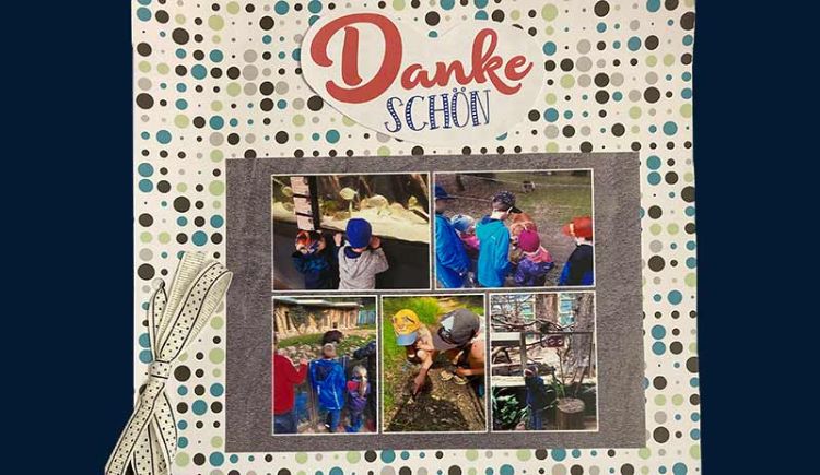 gebastelte Dankeschöne Karte von Kindern der Sozius Pflegeeinrichtungen Schwerin