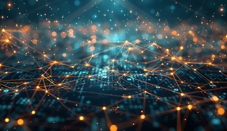 KI generierte digital vernetzte Codelandschaft