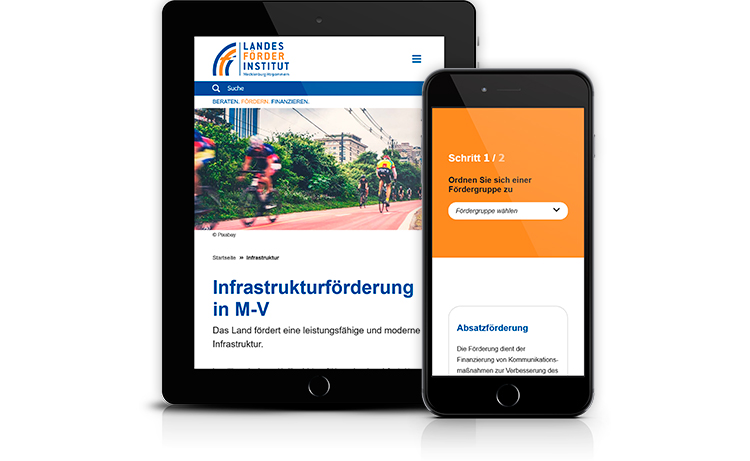 Webseiten des LFI auf Tablet und Smartphone Webseiten des LFI auf Tablet und Smartphone