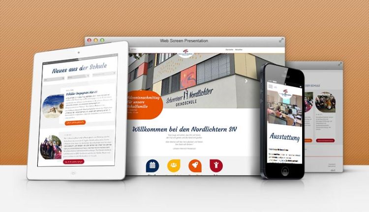 Website Nordlichter auf Tablet, Smartphone und Monitor