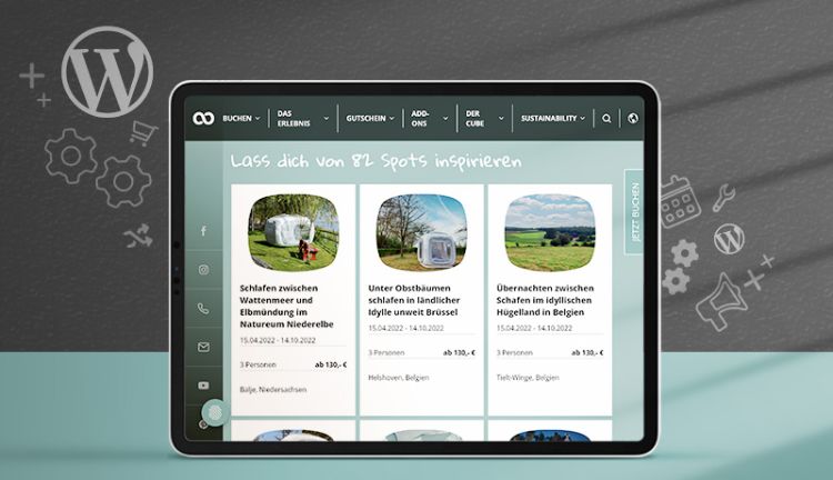 Übersicht Buchungsangebote sleeperoo Bildschirm mit Übersicht der Buchungsangebote auf der sleeperoo-Website