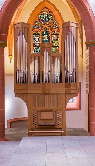 Im Kirchensaal befindet sich auch eine traditionelle Kirchenorgel