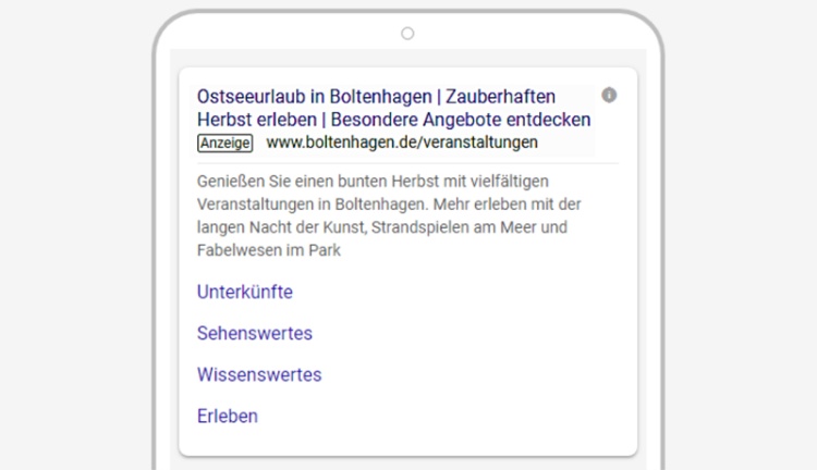 Anzeigenbeispiel Herbstkampagne Kurverwaltung Boltenhagen Anzeigenbeispiel Herbstkampagne Kurverwaltung Boltenhagen