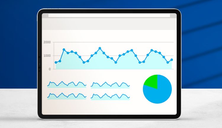 Vereinfachte Darstellung eines Analyse-Tools im Tablet