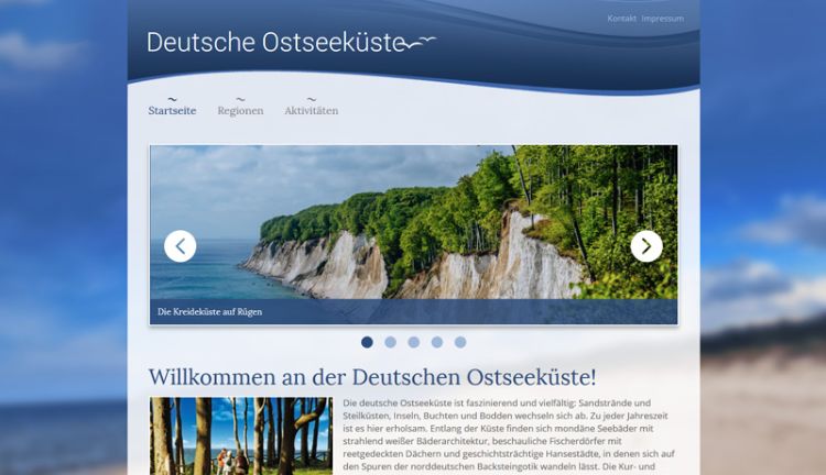 Webseite von der Deutschen Ostseeküste Webseite von der Deutschen Ostseeküste