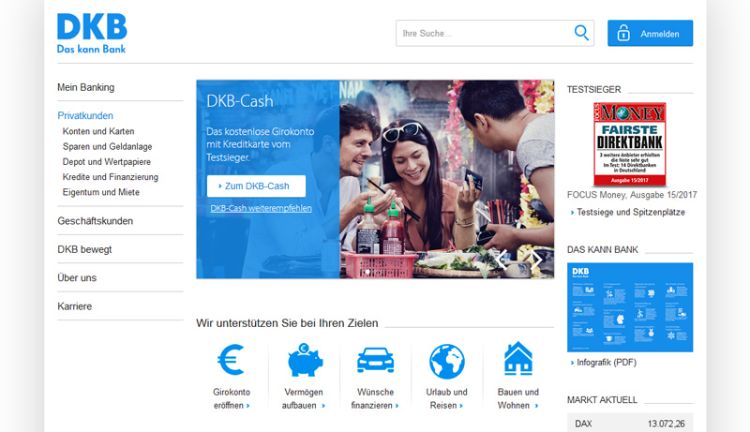 Webseite der Deutschen Kreditbank AG Webseite der Deutschen Kreditbank AG