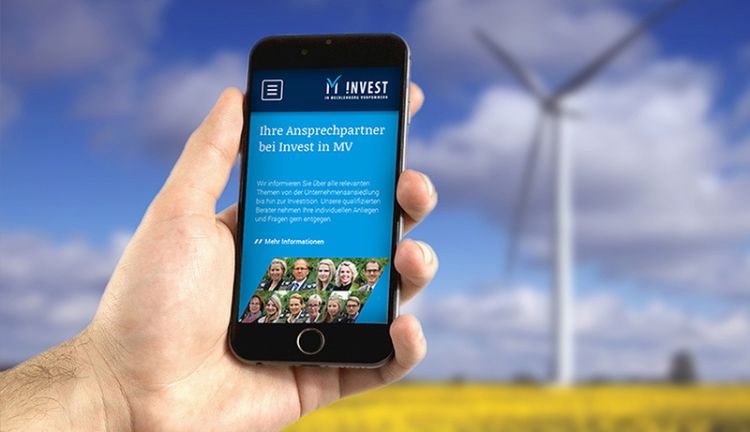 Responsive Ver­si­on der Web­site von In­vest in MV