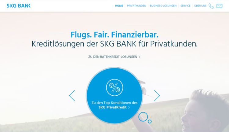 Webseite von der SKG-Bank