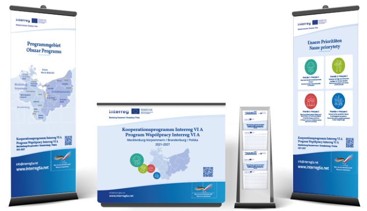 Kooperationsprogramm Interreg VI A Darstellung der gestalteten Werbemittel