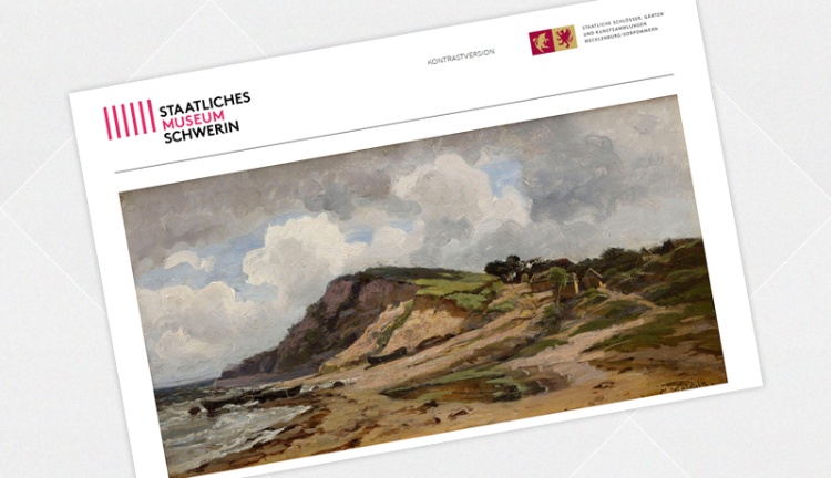 Große Bildflächen auf der Microsite Carl Malchin Screenshot Microsite Carl Malchin Staatliches Museum Schwerin