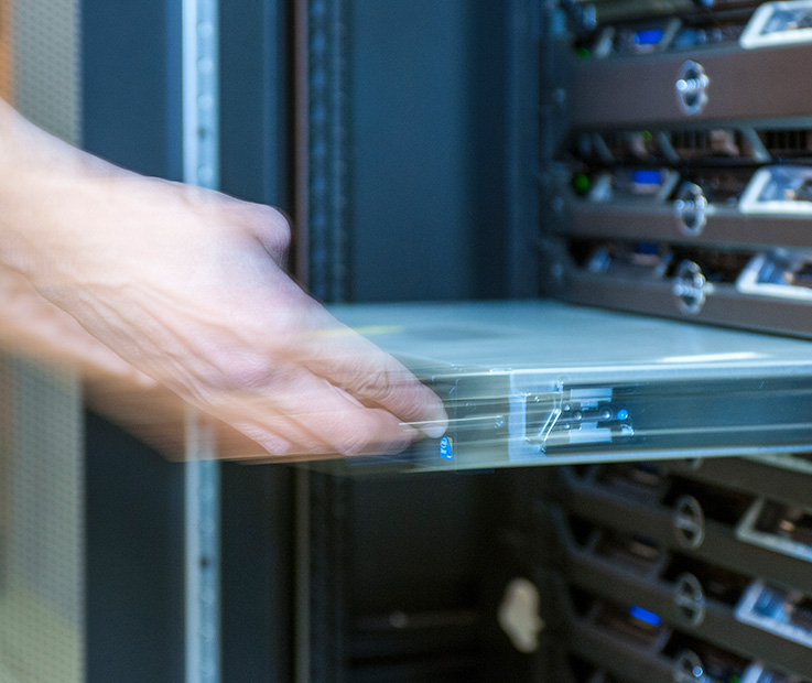 Serverrack im Rechenzentrum